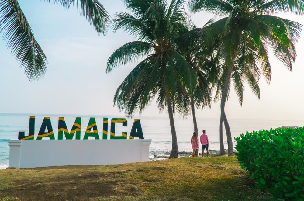 Jamaica travel sign in Kingston 
