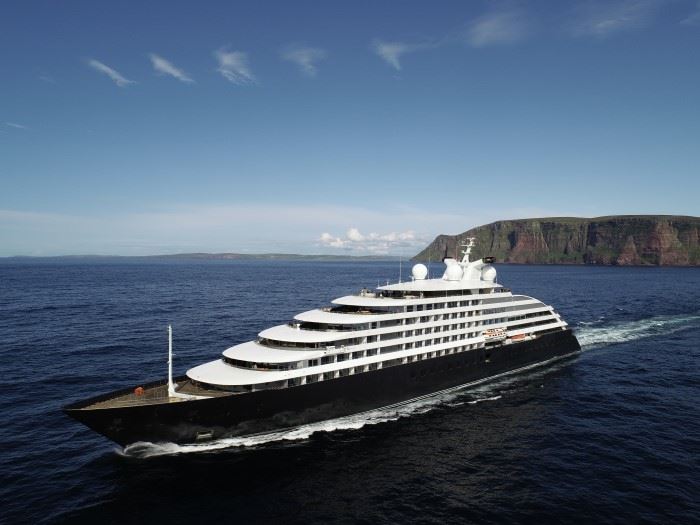 scenic eclipse yacht cruise ship in the outer hebrides