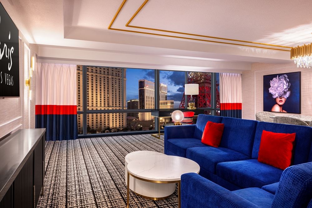The living room of the Paris Las Vegas Premium suite. Photo: Caesars Entertainment