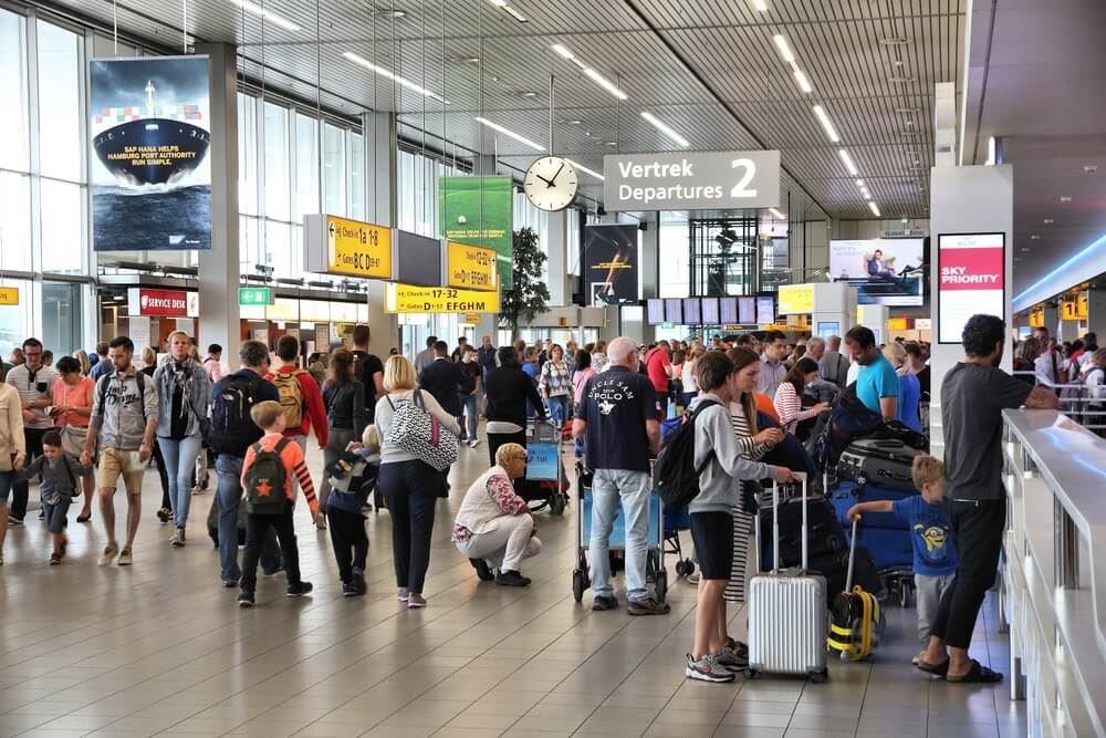 Busy Amsterdam Schiphol Airport 