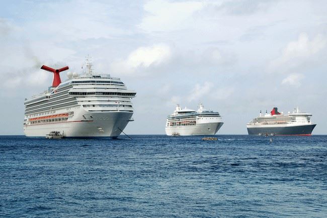cruise ships at sea