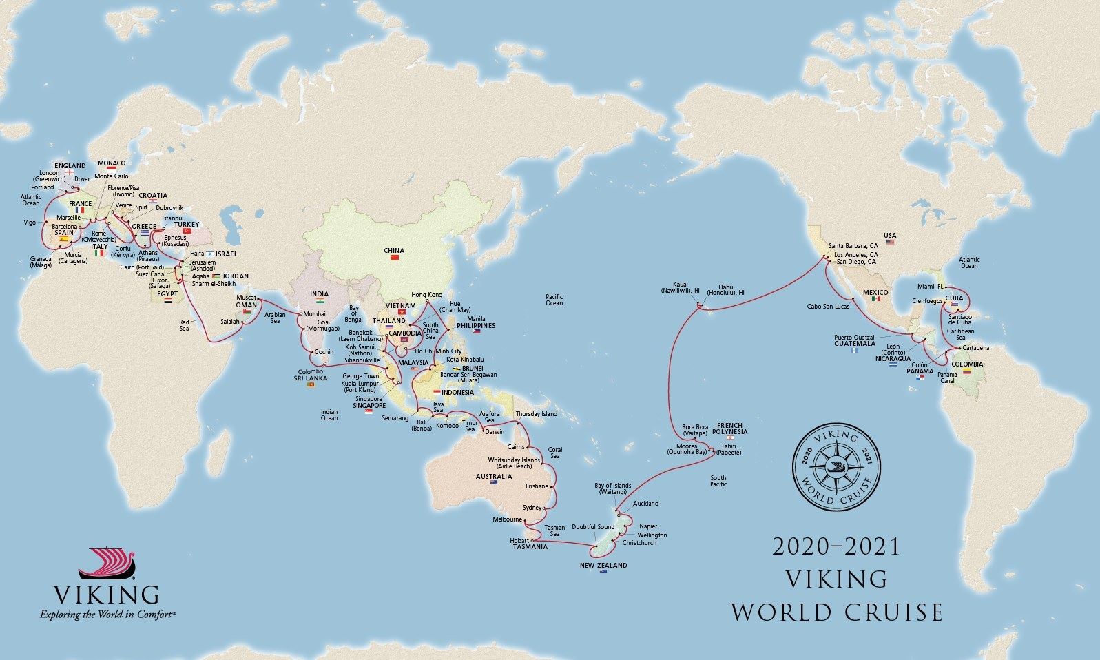 Viking Ocean World Cruise destinations 