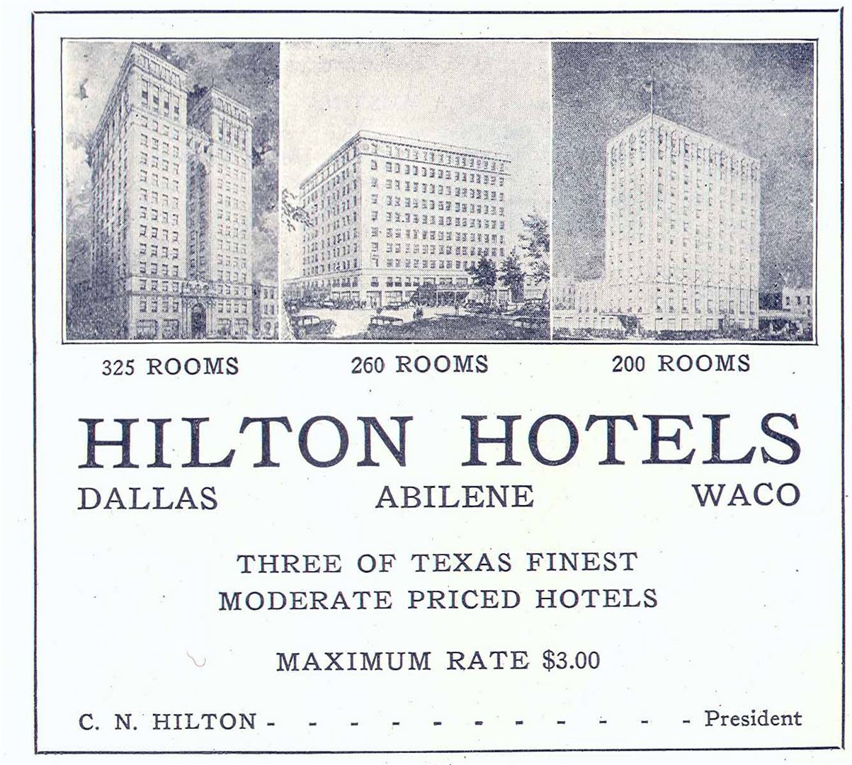 HIlton Celebrates 100 Years First Hotels in Texas