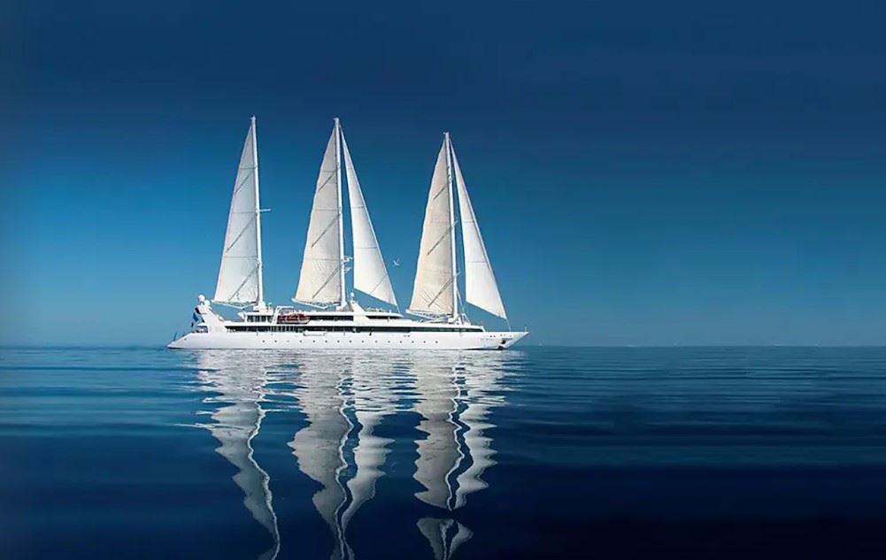the three-masted le ponant from Ponant cruise line
