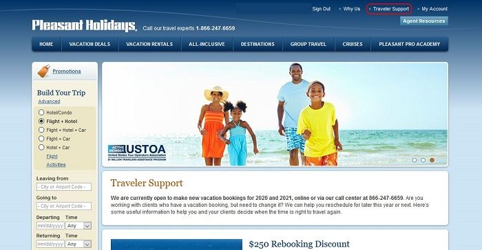 Pleasant Holidays Rolls Out Travel Advisor Support Page