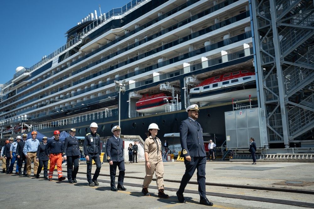 handover parade of explora i at fincantieri shipyard