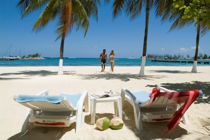 people on bay beach in ocho rios jamaica