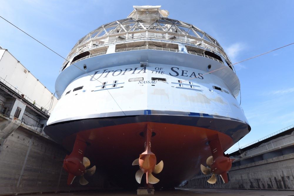 royal caribbean utopia of the seas cruise ship in the shipyard