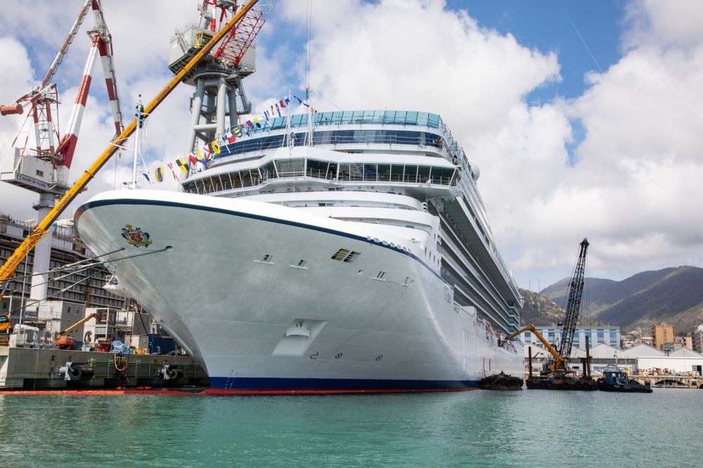 oceania cruises vista cruise ship still at the fincantieri shipyard where it was built