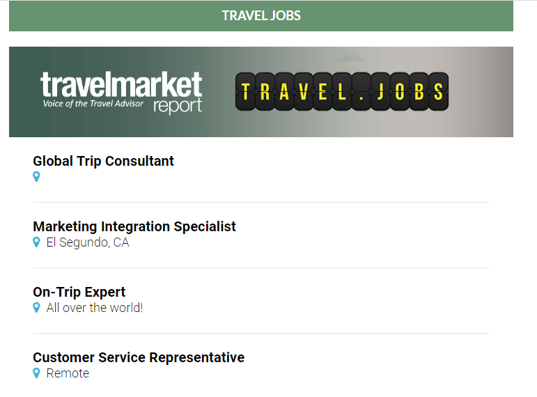 Now Live on TMR: The Top Open Travel Jobs