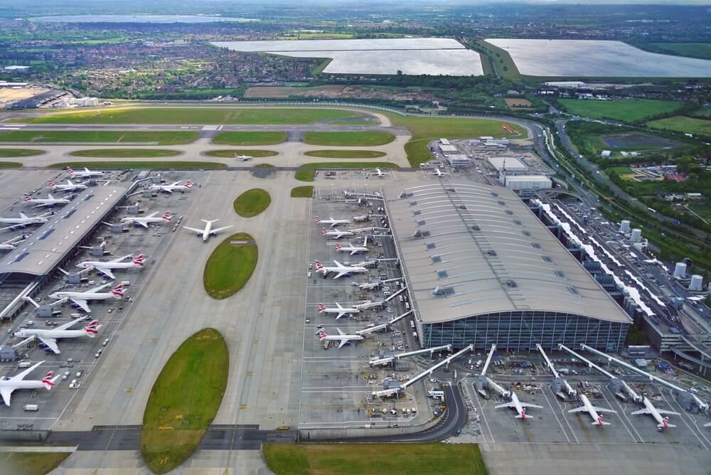 Planes waiting on tarmac at London Heathrow 