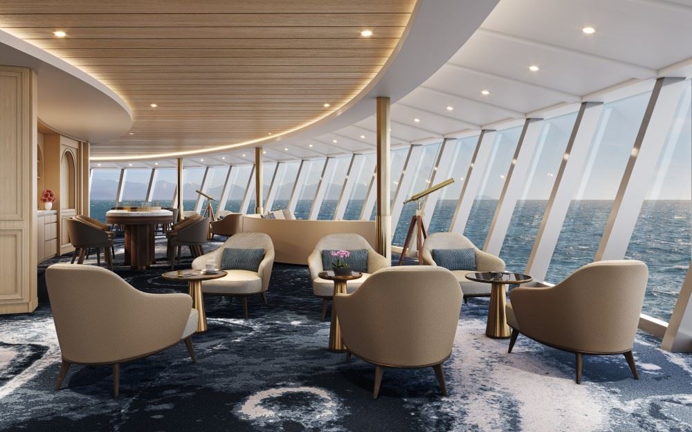 rendering of the observation lounge on silver nova luxury cruise ship