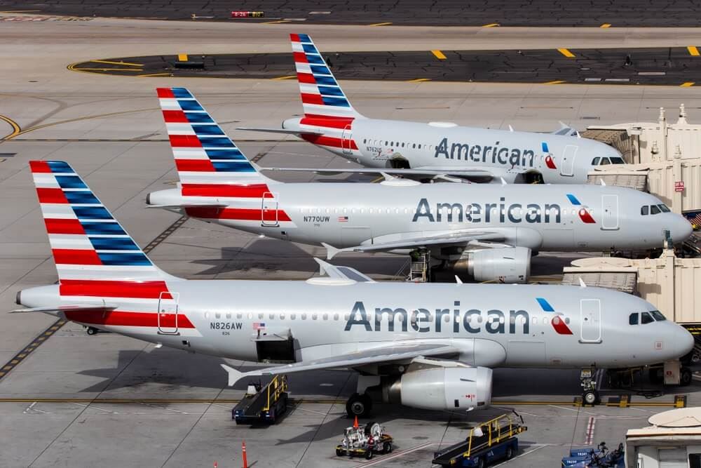 American Airlines planes on runway in Phoenix 