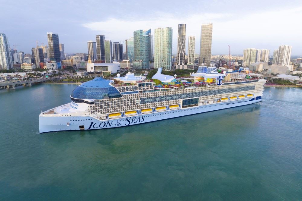 icon of the seas cruise ship arrives in miami