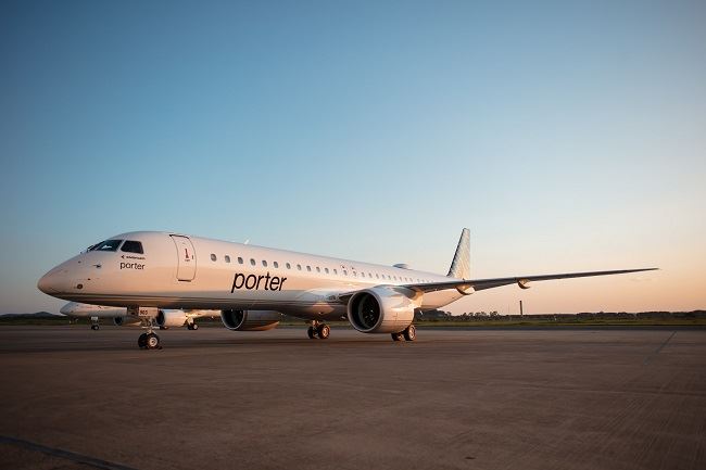 Porter Airlines 132-seat Embraer E195-E2 aircraft