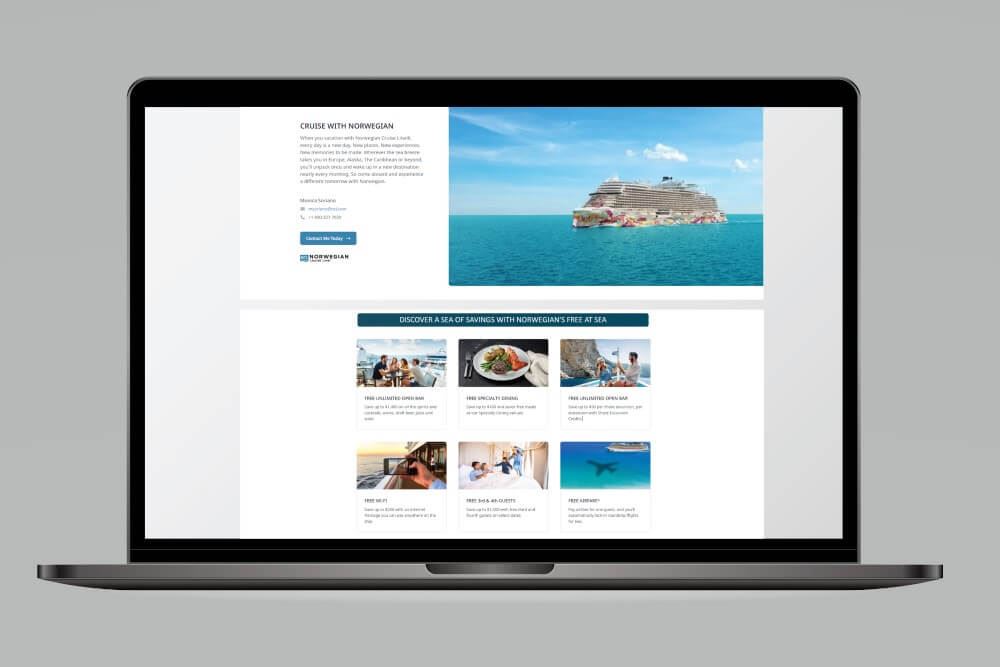 norwegian cruise line's co-branded website system NCL Connect