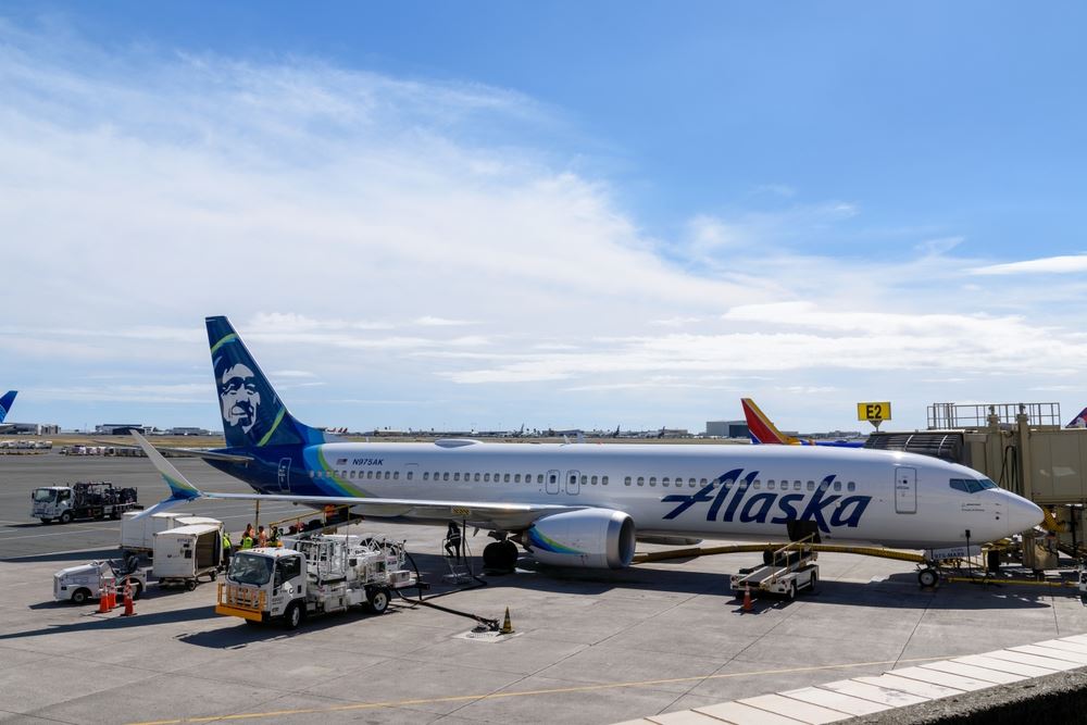 An Alaska Airlines Boeing 737 MAX 9 aircraft.