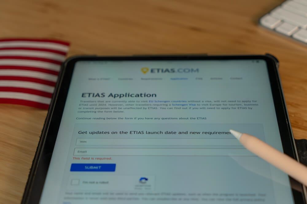 ETIAS application page 