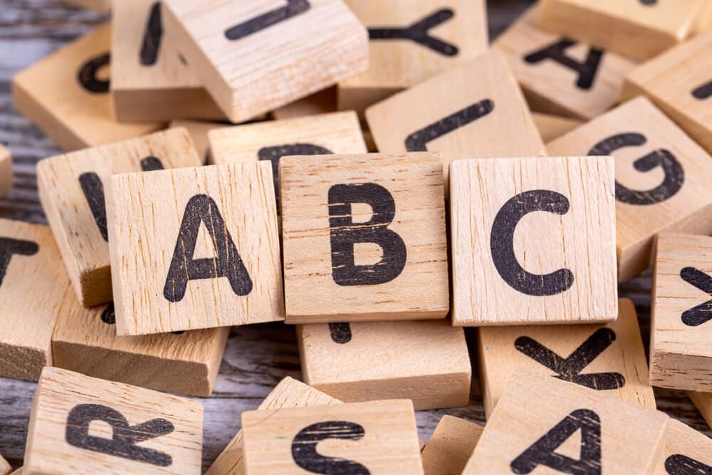 ABC in wooden blocks 