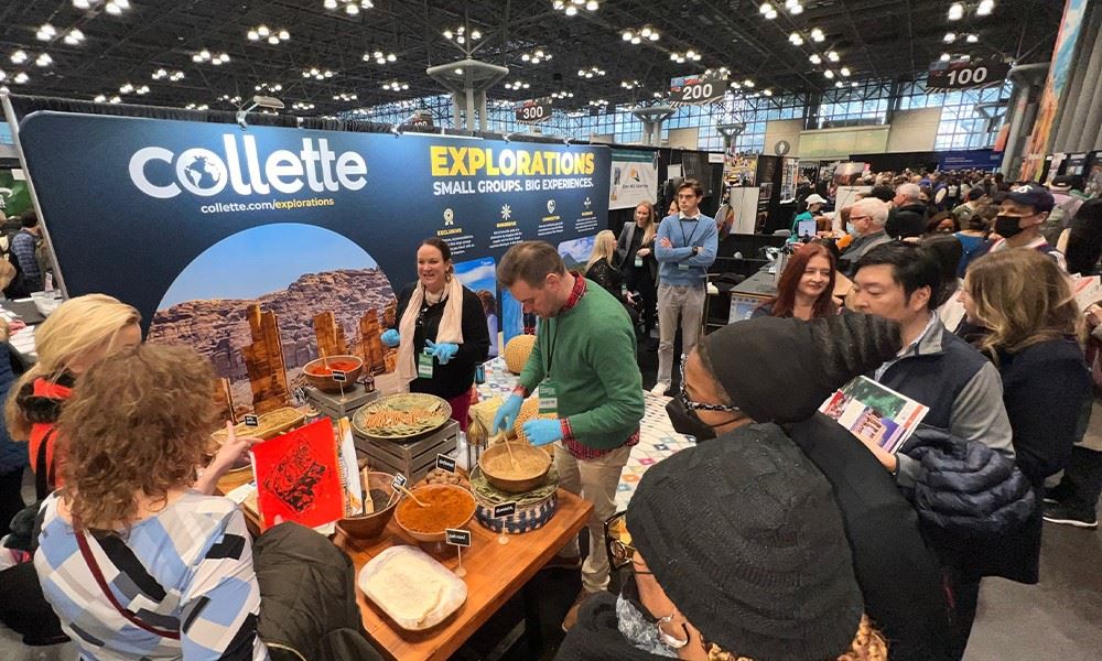 collette tour company booth at new york travel and adventure show