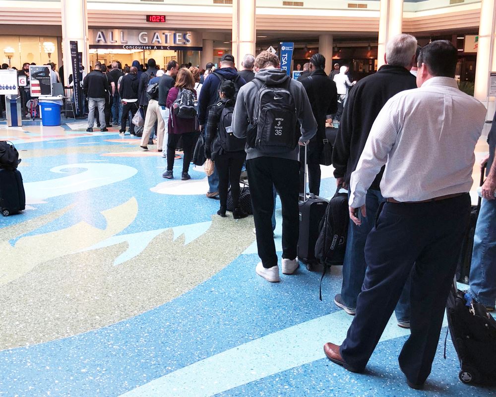Airport Security Lines See Hour-Long Wait Times Amid Government Shutdown
