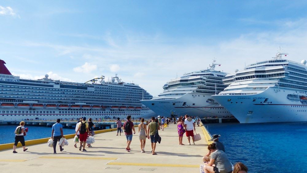 multiple cruise ships in port