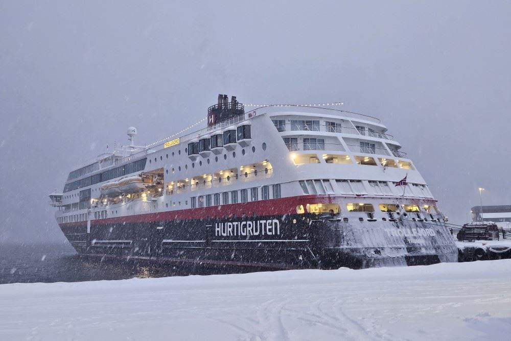 hurtigruten's ms trollfjord cruise ship in norway