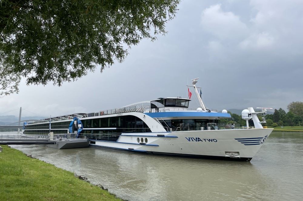 The river cruise ship VIVA Two on the Danube River