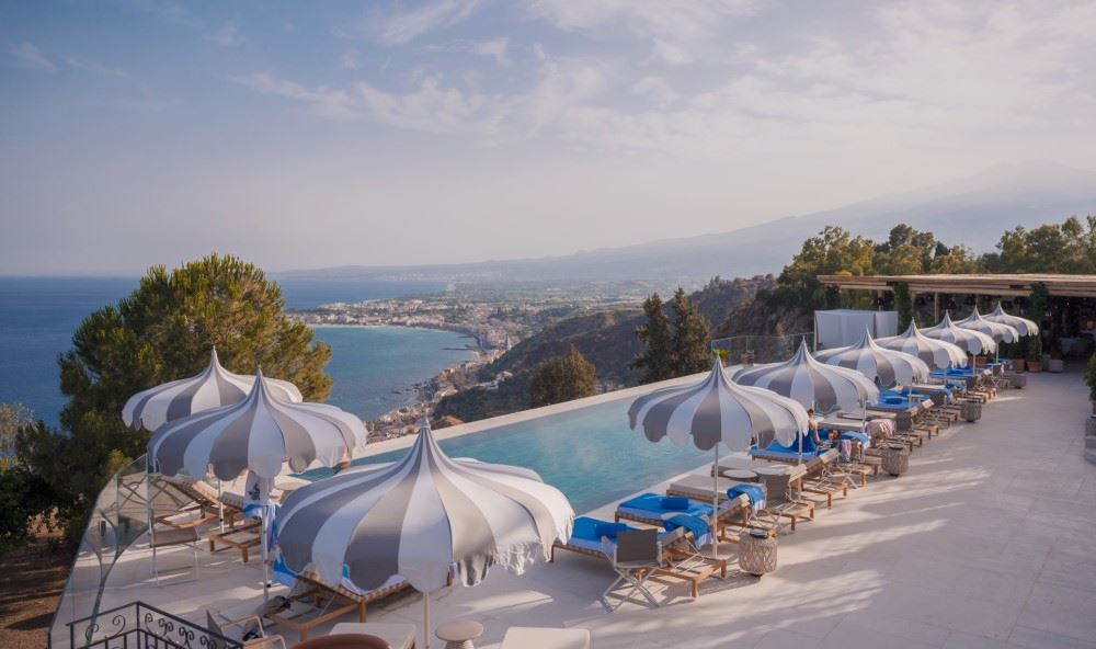 pool with a view at the Four Seasons San Domenico Palace in Taormina