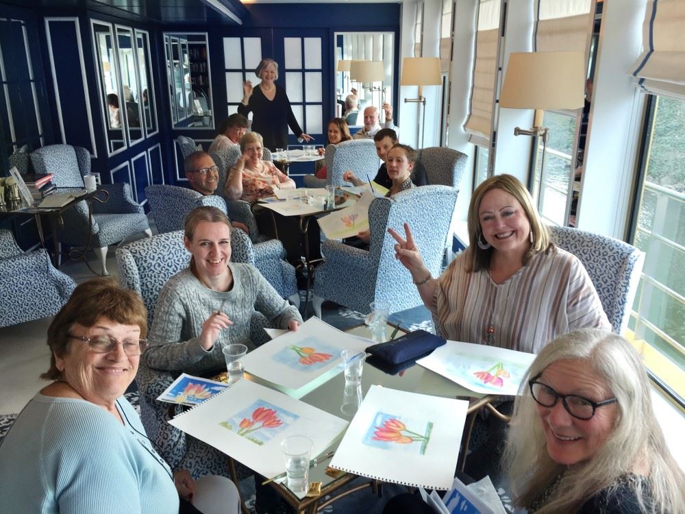 uniworld boutique river cruise floating art workshop sailing