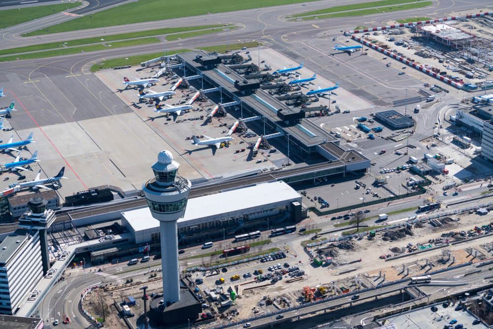 Schiphol Airport Amsterdam Netherlands Aerial View 