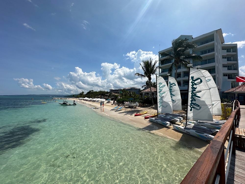 Sandals Dunns River Falls view of water sports area 