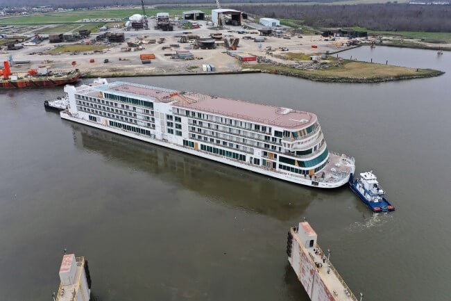 Viking Floats Out First Mississippi Ship