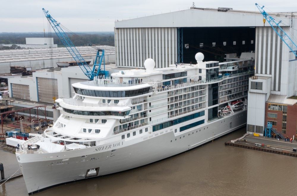 silversea cruises' silver nova floats out at a german shipyard