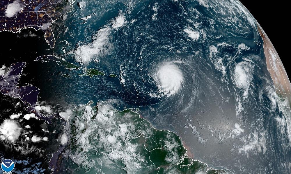 Satellite image of Hurricane Lee according to the National Hurricane Center 