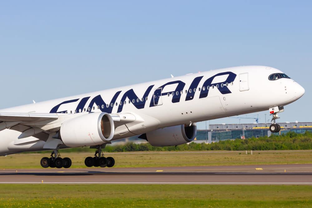 Finnair plane taking off 