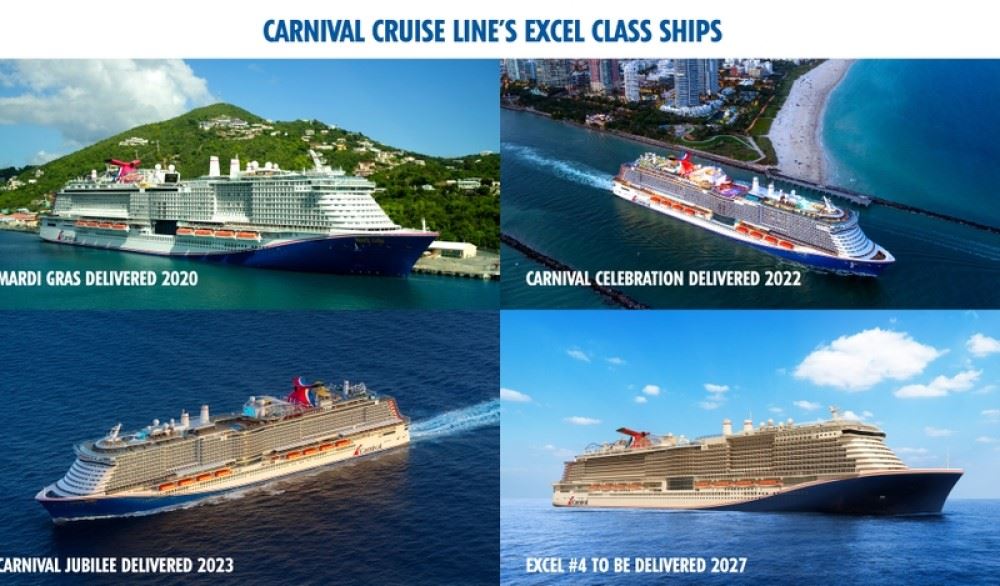 carnival's excel class ships including mardi gras, celebration, and jubilee
