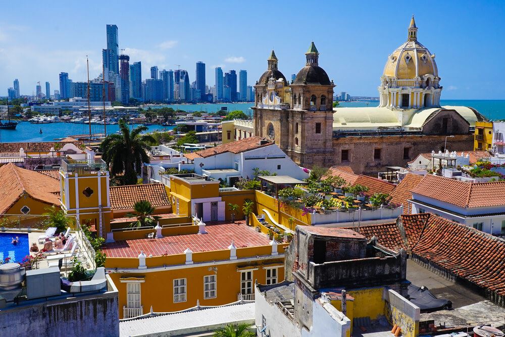 Cartagena's old town and downtown 