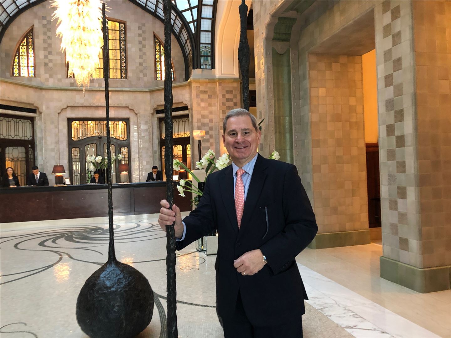 Yves Giacometti, GM Four Seasons Hotel Gresham Palace Budapest, in the hotel lobby (