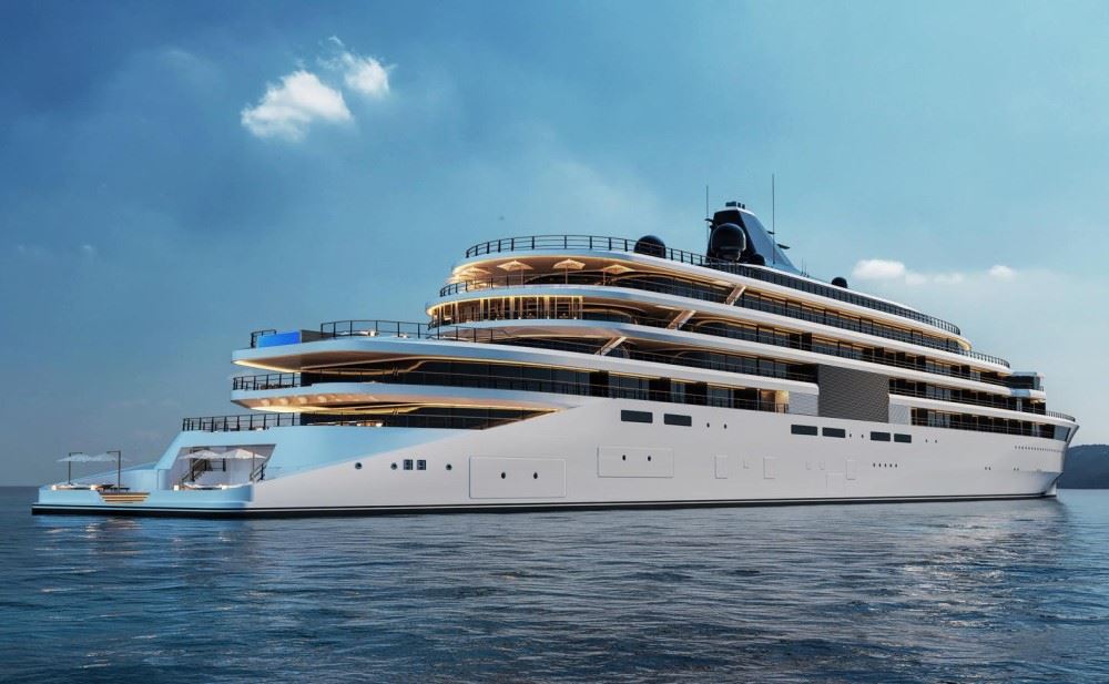 rendering of project sama superyacht from aman group and cruise saudi