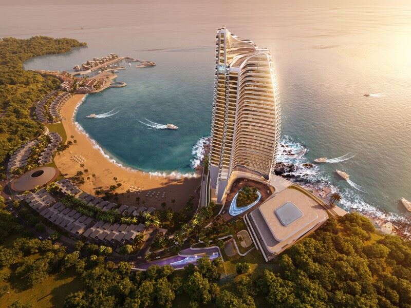 A rendering of the new Luxury Collection Resort, Hon Thom Island by Marriott