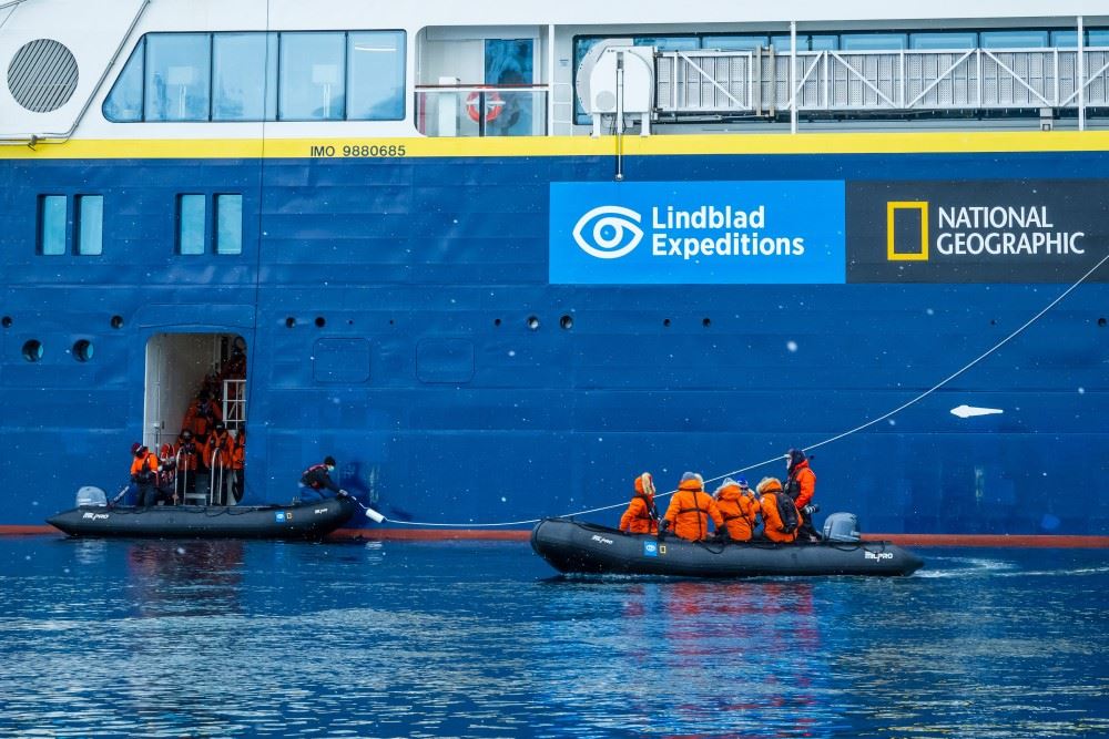 expedition cruise ship with lindblad expeditions and national geograhic co-branding