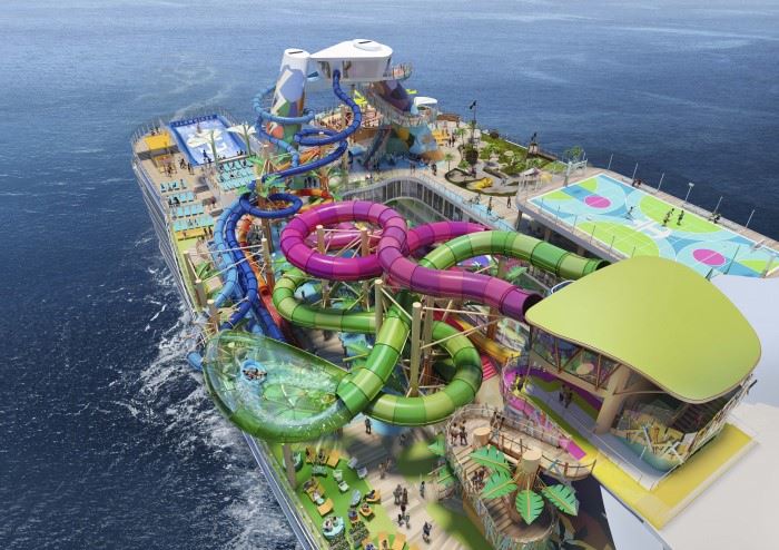 rendering of thrill island on icon of the seas cruise ship