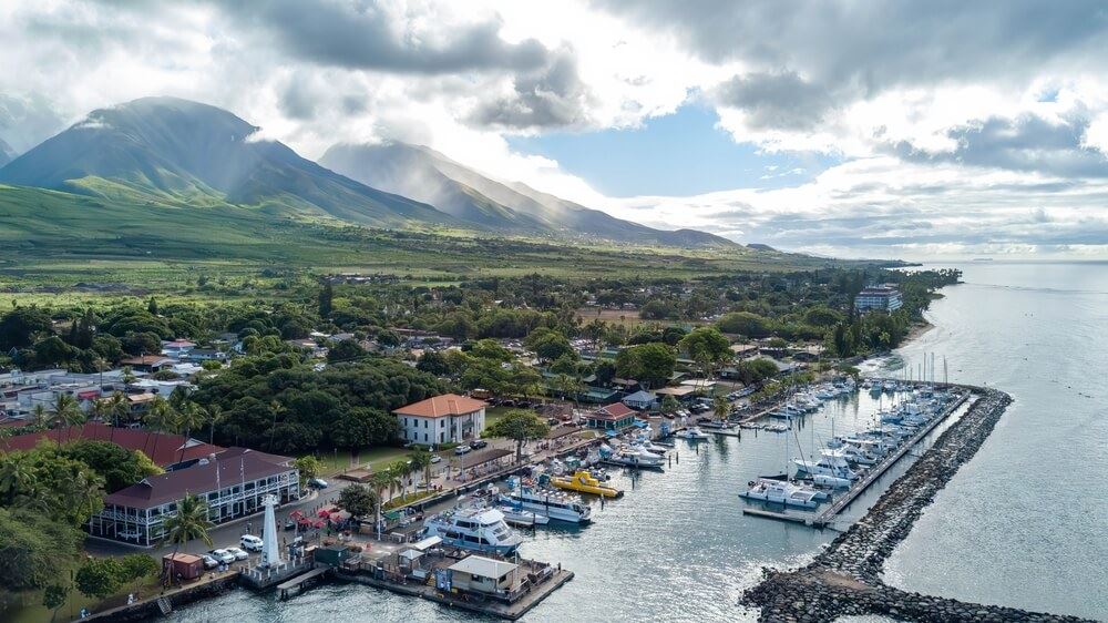  Lahaina, Hawaii pre wildfires aerial view 