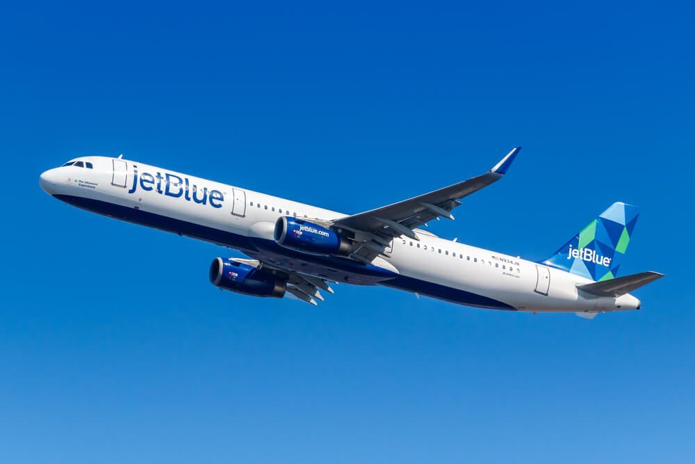 JetBlue Plane New York JFK Flying to Amsterdam 