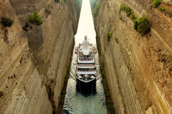 seadream corinth canal small ship cruise yacht