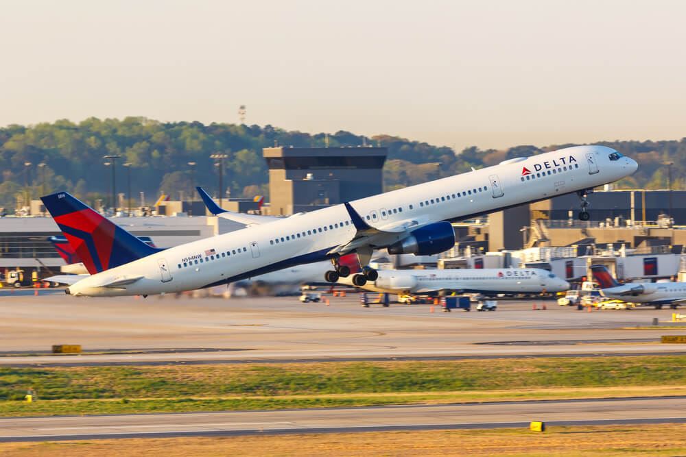 A Delta Boeing 757-300 aircraft taking off in Atlanta 