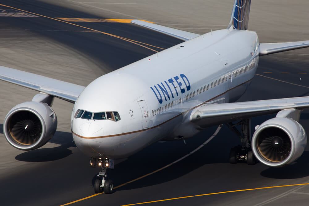 United Airlines Plane on Runway 