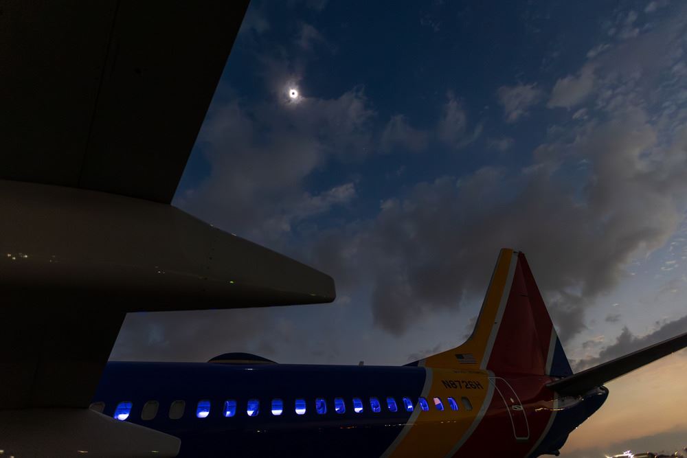 Southwest airlines solar eclipse