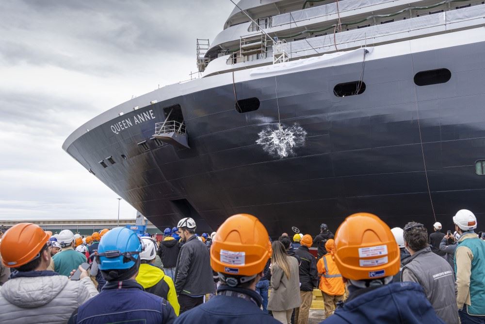 Cunard Floats Out Queen Anne